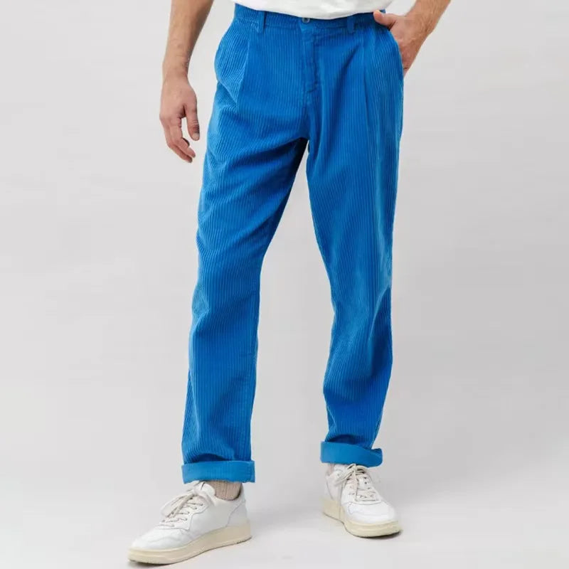 HEARUJOY  -  Spring Autumn New Stylish Straight Cargo Pants Men Casual Texture Corduroy Trousers For Men Loose High-waisted Pants Streetwear