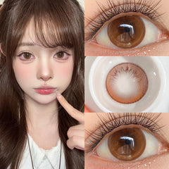YICKYUE  -  Half Year Disposable Colored Contact Lenses Warm Honey Brown Soft Clear Lens Natural Daily Makeup Eye Contacts For Women