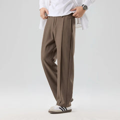 HEARUJOY  -  New Autumn Casual Suit Pants  Korean Men's Pants Straight Loose Sweatpants Soft Wide Leg Long Baggy Business Trousers