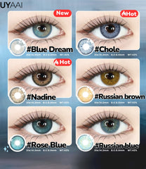 YICKYUE  -  New 1pair Colored Contact Lenses for Eyes Blue Natural Look Brown Eye Lenses Cosmetic Beauty Pupils