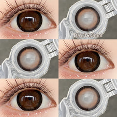 YICKYUE  -  2PCS Half Year Lychee Ice Natural Retro Hazy Brown Eye Effect Colored Contact Lenses Soft Comfortable 14.5mm Beauty Lens