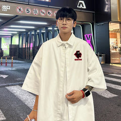 YICKYUE  -  Men's Oversized Shirts Fashion 5XL White Mens Blouse Anime Print Oversize Shirt Casual Wear Summer for Men New Clothing
