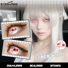 YICKYUE  -  1 Pair Cosplay Color Contact Lenses Crazy Red Anime Contact Lenses for Halloween Role Play Party Cosmetic Holidays