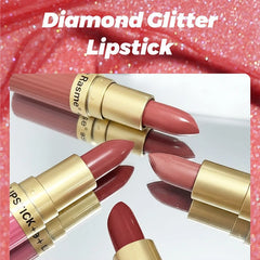 YICKYUE  -  Pearlescent Pink Glitter Velvet Lipstick Delicate Pearl Shimmer Diamond Lipstick Waterproof Long Lasting Women Makeup Cosmetic
