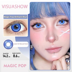 YICKYUE  -  1 Pair Anime Cosplay Colored Contact Lenses, Yearly Disposable Soft Lens, Magic Pop Style for Party & Cute Eye Beauty