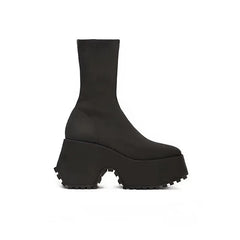Hearujoy  Chunky Heel Knitted Elastic Boots Women 2024 Winter Sexy High Heel Wool Warm Cotton Boots Comfort Knee Platform Shoe Botas Mujer
