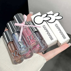 YICKYUE  -  Water Light Pink Shiny Lip Gloss Lasting Moisturizing Plumper Shimmer Jelly Brown Lip Oil Reduce Liplines Liquid Lipstick Makeup