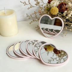 YICKYUE  -  30pcs Mini Heart Makeup Mirror Simple Handheld Vanity Mirror Portable Student Dormitory Cosmetic Mirror