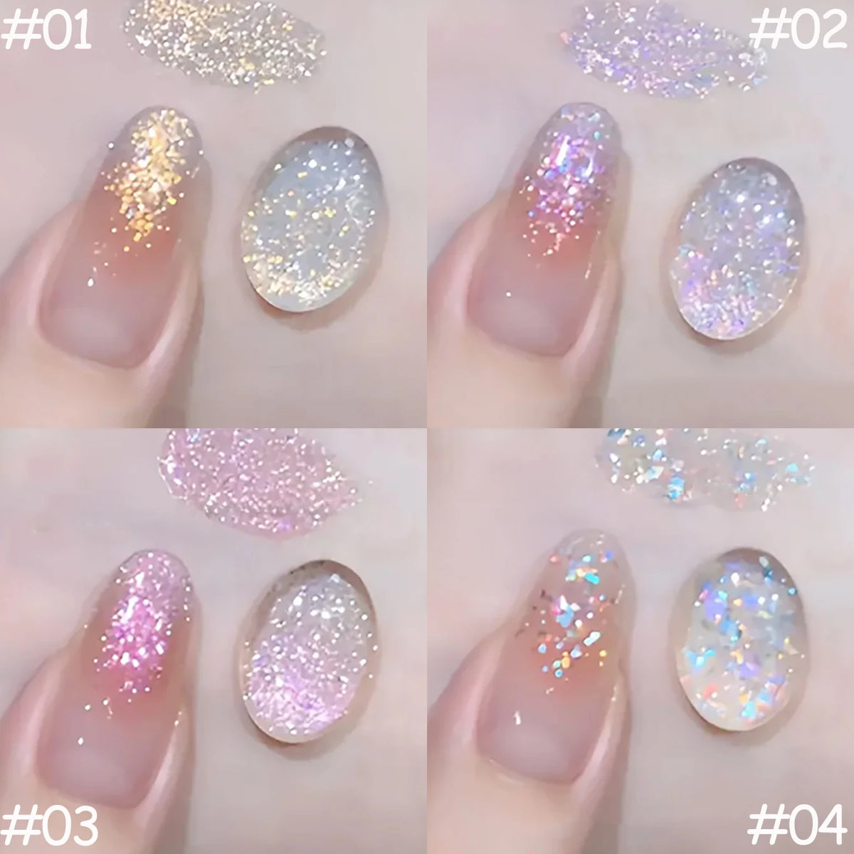 YICKYUE  -  1-12pcs TC Dream Fairy Sequin Gel Nail Polish Whitening Super Glitter Fine Glitter Nail Salon Exclusive Essential Nail Art