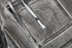 Hearujoy High Street Front Pockets Graffiti Painted Drawstring Cargo Shorts for Men and Women Straight Baggy Casual Five Point Pants