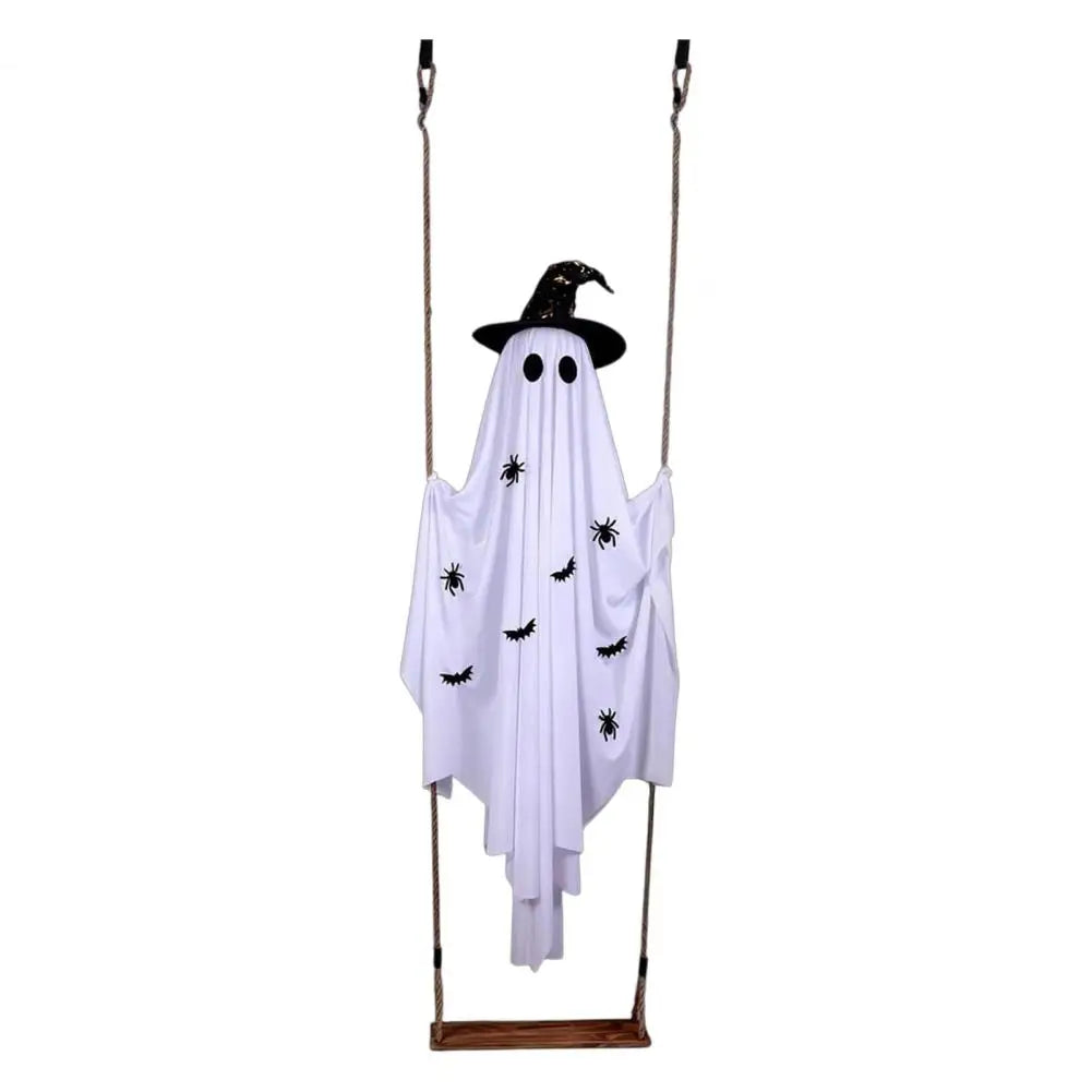 YICKYUE  -  Large Hanging Swing Ghost With Led Lights Hanging Swing Ghost Spooky Swing Ghost For Garden Patio Yard Porch Outdoor Holiday