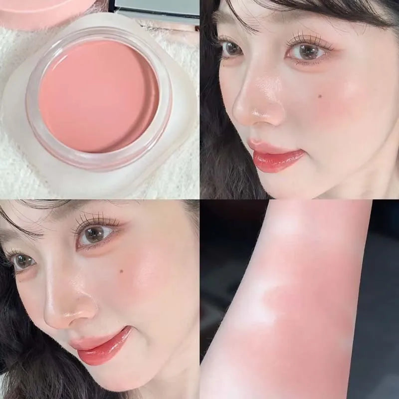YICKYUE  -  Chestnut Red Facial Blush Contouring Cream Cheek Rouge Rose Brown Mud Palette Waterproof Monochrome Brighten Blush Cream Makeup