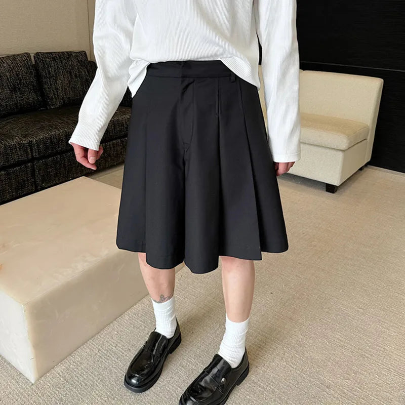 Hearujoy Three Dimensional Pleated Suit Shorts Men's 2024 New Summer All-match Personality Women Culottes Male Fashion Trend 9C5847