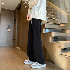 Hearujoy 2024 Spring New Sweatpants Men Straight Casual Pants Korean Loose Drawstring Pants Unisex Streetwear Joggers Sports Trousers