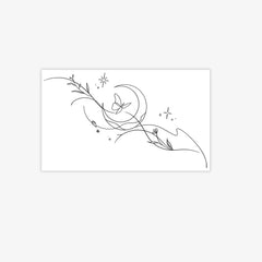 YICKYUE  -  Minimalist Leaf Vine Tattoo Sticker Waterproof Long Lasting Fine Line Temporary Tattoo for Women Finger Hand