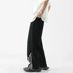Hearujoy  Autumn New Fashion Simple High End Versatile Casual Pants Men Solid Elastic Waist Drawstring Pocket Sports Cotton Trousers