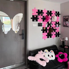 YICKYUE  -  Korean Style Felt Puzzle Wall Sticker Living Room Wall Decor 3D Self-adhesive Sticker Photo Background Wall Home Decoration