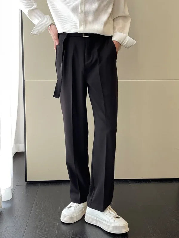 HEARUJOY  -  Men's Handsome High-end Trousers Draped Brown Suit Pants
