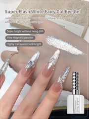 YICKYUE  -  16ml Sparkling NO GRAY Cat Eye Gel Nail Polish Reflective Magnetic Gel White Color Soak Off UV Permanent Seedling Varnish Nail