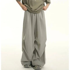 YICKYUE  -  New Hong Kong Style Casual Paratrooper Pants Solid Spring Summer Overalls Retro Loose Versatile Fashion Sports Trousers