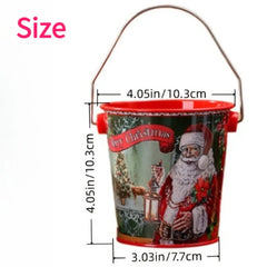YICKYUE  -  6pcs Christmas Handheld Buckets Candy Box Santa Snowman Christmas Patterns Tin Box Cookies Container Organizer Xmas Decor Gifts