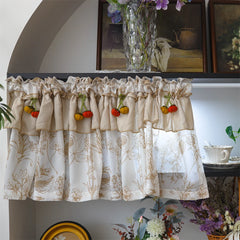 YICKYUE  -  Retro French Punch-Free Door Curtain Home Decoration Antique Bedroom Partition Cabinet Curtain Balcony Printed Half Curtain