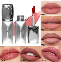 YICKYUE  -  1 Pcs Waterproof Matte Velvet Lip Gloss Nude Pink Colors Long Lasting Non-stick Cup Not Easy To Fade Lip Gloss Lipstick Makeup