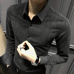 Hearujoy New Long Sleeved Shirt for Men High-end Korean Style Casual Slim Fit Men's Shirt High-end Business Men's Shirt