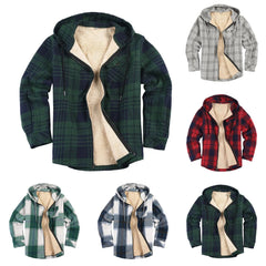 HEARUJOY  -  Mens Jacket Long Sleeve Hooded Padded Warm Jacket Korean Thickened Down Cotton-Padded Casual Mens Jacket Men'S Fleece Jacket