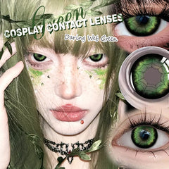 YICKYUE  -  1 Pair Red Cosplay Contact Lenses Yearly Use Soft Anime Eyes Beauty Lenses for Halloween Party Eyes Makeup Fast Shipping