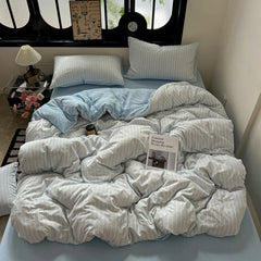 YICKYUE  -  3/4pc Home Bedding Set Soft Washed Cotton Duvet Cover Set+Sheet Twin Queen Home Dorm Leopard Bedclothes Drop Shipping