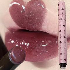YICKYUE  -  Mulberry Purple Shimmer Lip Jelly Pen Moisturizing Mirror Water Light Solid Lip Gloss Film-forming Non-Fading Gloss Lipstick