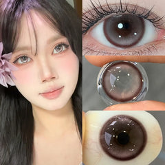 YICKYUE  -  1 Pair Contact Lenses for Eyes Colorld Contacts Lenses with Prescription Pink Fashion Korean Lenses Makeup Fast Shipping