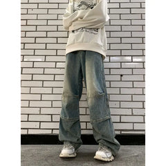 HEARUJOY  -  Spring and Autumn Trendy Men and Women Hip Hop Loose Straight leg Jeans American Retro Wide Leg Personalized Casual Pants y2k