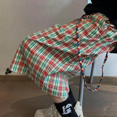 HEARUJOY  -  Men's Plaid Cropped Trousers American Retro Fashion Trend Street Hip-Hop Loose Casual Breathable Niche Summer New Men's Bottoms