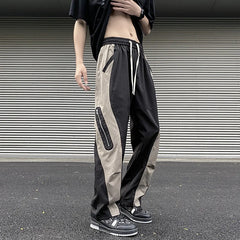 Hearujoy Techwear Parachute Cargo Pants Men Patchwork Zipper Loose Casual Trousers Male Summer Streetwear Hip Hop Spliced 2024 New