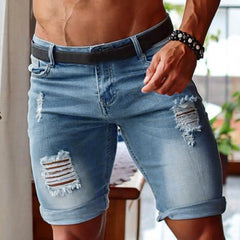 HEARUJOY  -  Trendy Jeans For Man Original Casual Shorts Spring Mens Pocket Sports Summer Bodybuilding Denim Short Pants Jeans джинсы Baggy