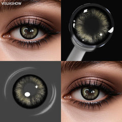 YICKYUE  -  Bright Blue Soft Myopia Prescription Colored Contact Lenses 6 Months Disposable Daily Outfit Cosmetic Eyes Contacts