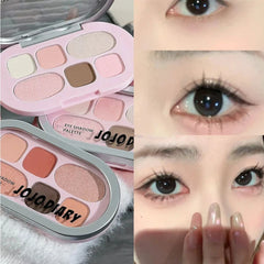 YICKYUE  -  6 Color Eyeshadow Tray Low Saturation Pink Brown Nude Makeup Shimmer Eyeshadow Palette Matte Pearlescent Long-lasting Eye Makeup