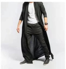 HEARUJOY  -  Spring Autumn New Men's Cardigan Cloak Mature Loose Vintage Long Windbreaker Casual Fashion Windbreaker Solid Poncho Men Tops