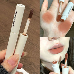 YICKYUE  -  5 Color Long-Lasting Waterproof Matte Velvet Lip Gloss Mist Nude Brown Red Lipstick Non-stick Cup Lip Glaze Lip Makeup Cosmetics