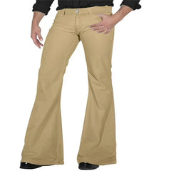 HEARUJOY  -  Men's Clothing Cross-Border Amazon Solid Color Daily Casual Stretch Slim Retro Flare Pants