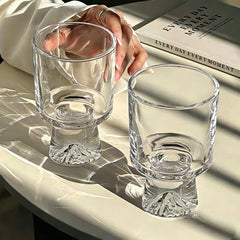 YICKYUE  -  Vintage Mid-Century Glass Cup, Ins Style Stemmed Glass for Iced Americano, Latte and Drinks, Water Cup