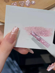 YICKYUE  -  1pcs WS Summer Nails Pink Crushed Glitter Gel Nail Polish Glue New Flashing Whitening Nail Glue Nail Art Nail Salon