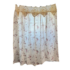YICKYUE  -  Romantic Style Floral Pattern Cotton Curtain Enclosure Kitchen Door Curtains Cafe Living Room Window Kitchen Curtain Decoration