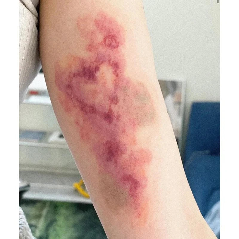 YICKYUE  -  Heart Bruise Fake Tattoo for Woman Man Arm Art Scar Blood Stasis Temporary Tattoos Waterproof Tatuajes Temporales Cosplay