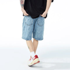 Hearujoy High-end star pattern jeans Y2K wide-leg trend casual denim shorts retro American style Harajuku fashion casual loose jeans