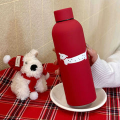 YICKYUE  -  New Cute Dogs Small Mouth Vacuum Bottles Red Matte Dogs Stainless Steel Insulation Cups New Year Christmas Gift Cups Wholesale