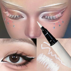 YICKYUE  -  Matte White Eyeliner Liquid Pen Lying Silkworm Pencil Brighten Corners of Eyes Ultra-thin Waterproof Pigment Cosplay Eyeshadow