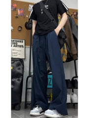 HEARUJOY  -  Lightweight Ice Silk Yamamoto Men's Summer Wide Leg Casual Pants Draped Loose Fit Straight Cut Trousers Youthful Energy Sle